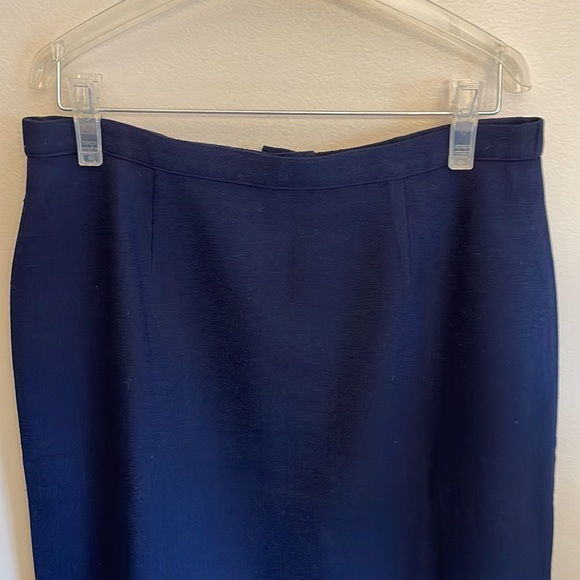Dark Blue 100% Fine Merino Wool Skirt Made in USA. - Picture 3 of 11